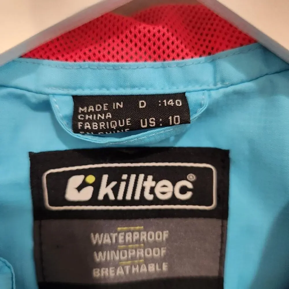 Killtec Girl’s Blue Hooded Full Zip Waterproof Jacket - Size 10